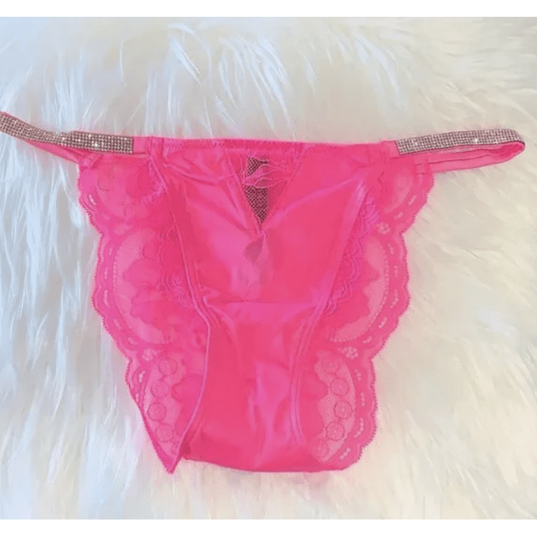 Victoria's Secret VERY SEXY Bombshell Shine Strap Thong Panty Crystal Band  Underwear XL 