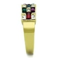 thumbnail image 4 of Womens Gold Ring Stainless Steel Anillo Color Oro Para Mujer Ninas Acero Inoxidable with Top Grade Crystal in Multi Color Abigail, 4 of 4