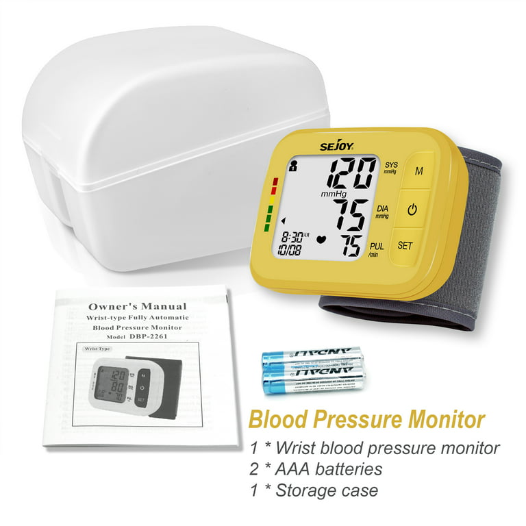 PARAMED Automatic Wrist Blood Pressure Monitor: Blood-Pressure Kit of Bp  Cuff + 2AAA and Carrying case - Irregular Heartbeat Detector & 90 Readings