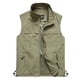 thumbnail image 1 of Chaleco outdoor con múltiples bolsillos para hombre - Color liso, cuello alto ajustado, poliéster, informal/trabajo, tallas M-XXXXL, 1 of 5