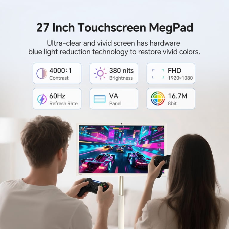 KTC MegPad 27 Inch Portable Screen TV - 1080P Touch Screen Monitor
