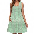thumbnail image 4 of Ovzne Robes d'Été pour Femmes Robe Femmes Décontractée Ample Été Robe Imprimée Sans Manches Col en V Haut/chemise Ensemble Grande Taille Robe Maxi Imprimée Liquidation, 4 of 6