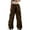 Brown, variant on Hpapadks Pants for Women Summer Vintage Street Style Solid Multi Pockets Loose Fit Cargo Parachute Pant Womens Slacks Black L