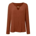 thumbnail image 3 of Sweaters for Women 2025 Fall Winter Plus Size V-Neck Long Sleeve Ribbed Knit Jumper Tops Womens Pullover Sweaters, 3 of 6
