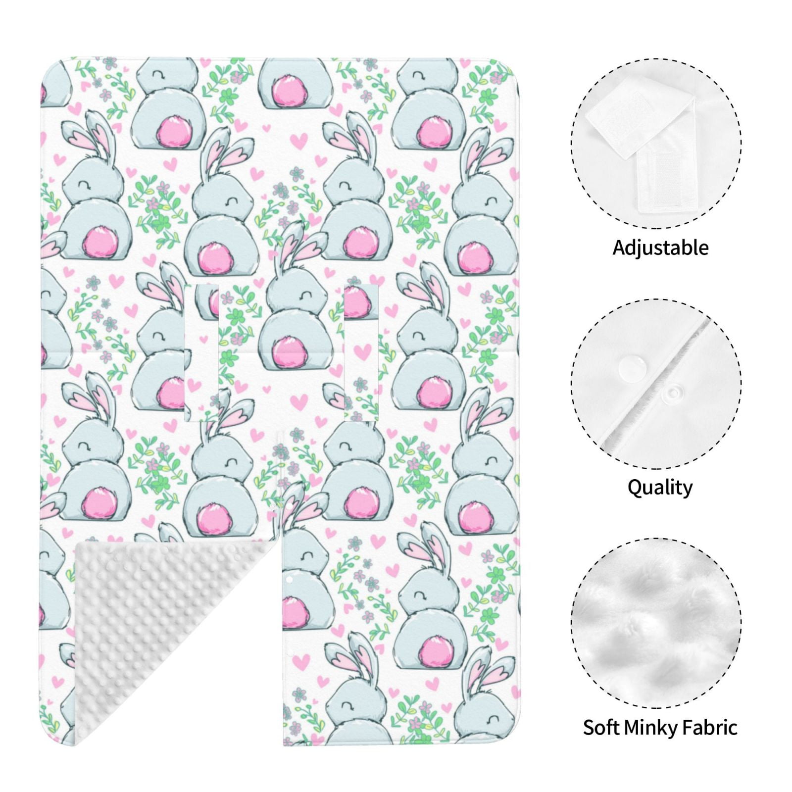 Naloa Rabbit Back View Baby Car Seat Cover, Breathable Baby Carrier Cover, Multiuse Baby Carrier Cover & Nursing Breastfeeding Cover