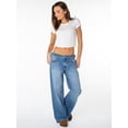thumbnail image 2 of Celebrity Pink Women's and Women's Plus Wide Leg Baggy Jeans with Tab Waist, Sizes XS-4X, 2 of 6