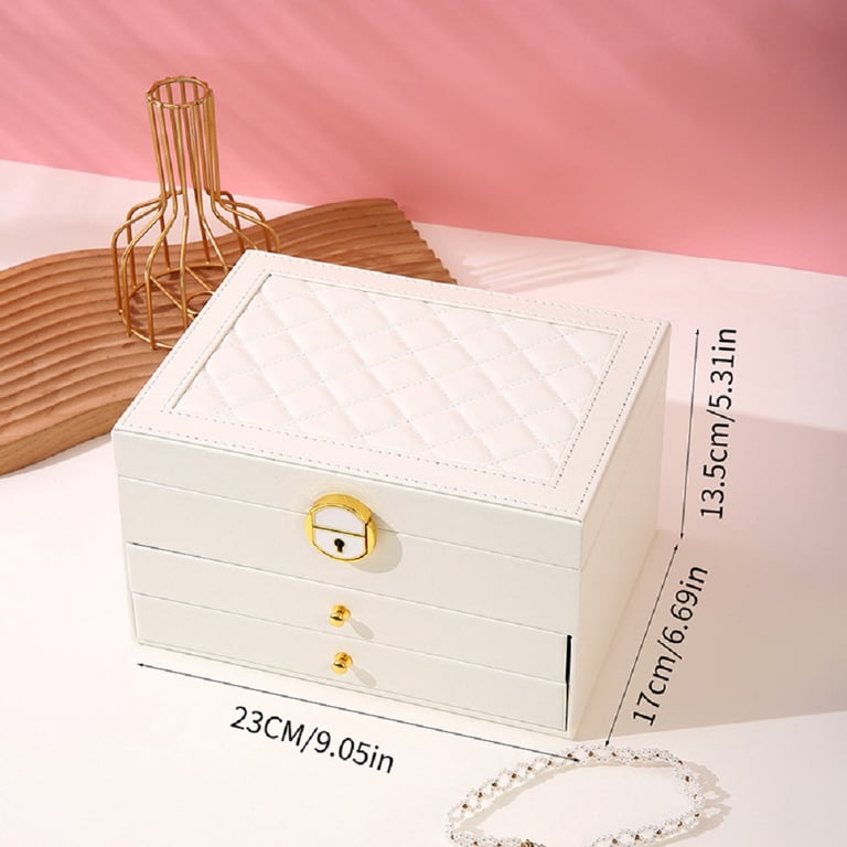 Bevtee 3-Layer Lockable PU Leather Jewelry Box photo 3