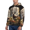 thumbnail image 3 of Pofeuu Enchanted Deer In Cave Print Mens Casual Hooded Collar Drawstring Hoodies Pullover Sweatshirts Casual Long Sleeve Shirts-X-Large, 3 of 7