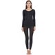 thumbnail image 1 of Conjuntos de ropa interior térmica para mujer Prolriy (parte superior e inferior) Ropa interior térmica elástica sin costuras para mujer, color negro, talla única., 1 of 4