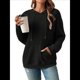 thumbnail image 3 of Sudadera Informal con Capucha y Bolsillo Frontal de Larga con Cordón para Mujer Negro M, 3 of 9