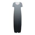 thumbnail image 3 of Women's Gradient Short Sleeve Maxi Dress 2025 Summer Casual Crewneck A Line Flowy Long Dresses with Pockets, 3 of 5