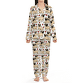 thumbnail image 3 of Cute Pug Dog Satin Pajama Set, Cartoon Puppy Heart Print Sleepwear, Nightwear Gift for Dog Lovers, Christmas, Valentine’s Day & Birthday, 3 of 6
