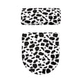 thumbnail image 4 of HELLHERO Black and White Leopard Print Toilet Top Cover, Washable Elastic Installation Elastic Fabric Toilet Seat Covers, 4 of 7