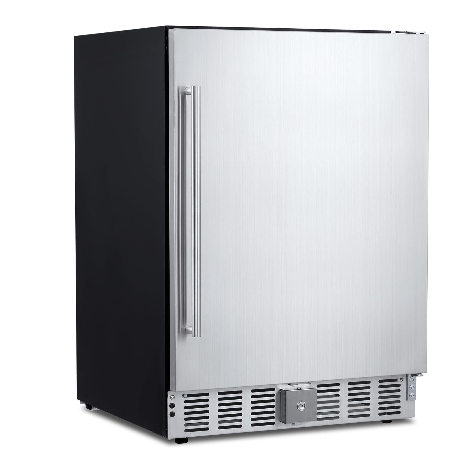 24 Inch Beverage Refrigerator, Weather Proof Stainless Steel Beverage Fridge for Outdoor Kitchen and Patio, Indoor/Outdoor Beverage Cooler for 180 Cans, Built-in/Freestanding