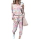 thumbnail image 3 of Guardurnaity Conjunto de sudadera clásica para informal o deportivo Conjunto de sudadera de manga larga transpirable y absorbente de sudor conjuntos de ropa rosa XL, 3 of 6