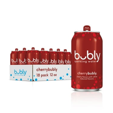 bubly Cherry Sparkling Water, 12 fl oz, 18 Pack Cans