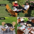 thumbnail image 4 of Black Snowman Christmas Round Tablecloth for 45-54 Inch Tables,Fitted Table Cover with Elastic Edge,Gifts Xmas Tree Winter Snowflake Waterproof Outdoor Table Cloth Protector for Patio Garden Dinner, 4 of 9