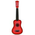 thumbnail image 3 of Guitarra acústica de 21 pulgadas, tamaño pequeño, portátil, de madera para niños (rosa), 3 of 7