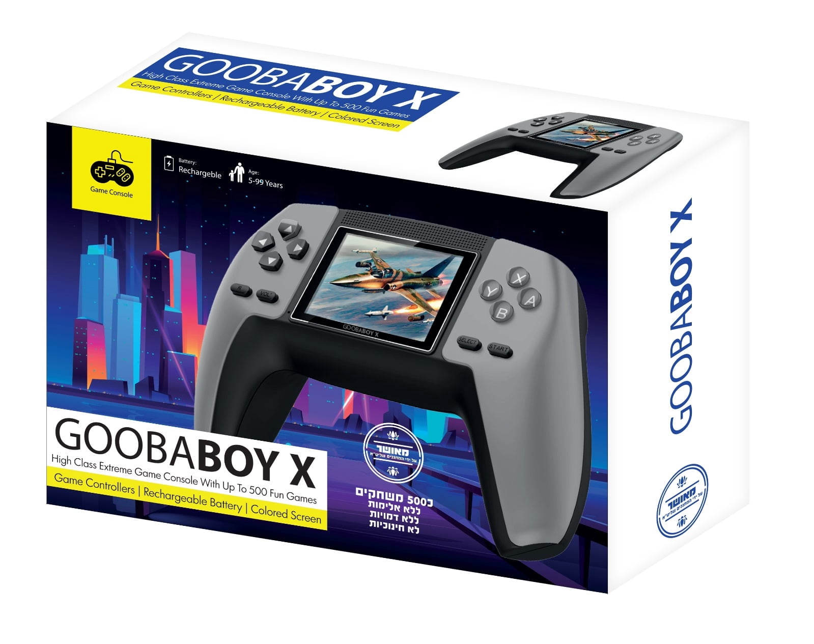 Samvix GoobaBoy X Kosher Game Console High Class Games with up to 500 Fun Games