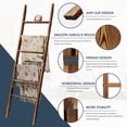 thumbnail image 6 of Blanket Ladder for The Living Room and Bedroom, 6-Tier Wall Leaning Rustic Decorative Farmhouse Blanket Rack, Quilt Rack, Ladder Shelf, Easy Assembly, Brown, 6 of 8