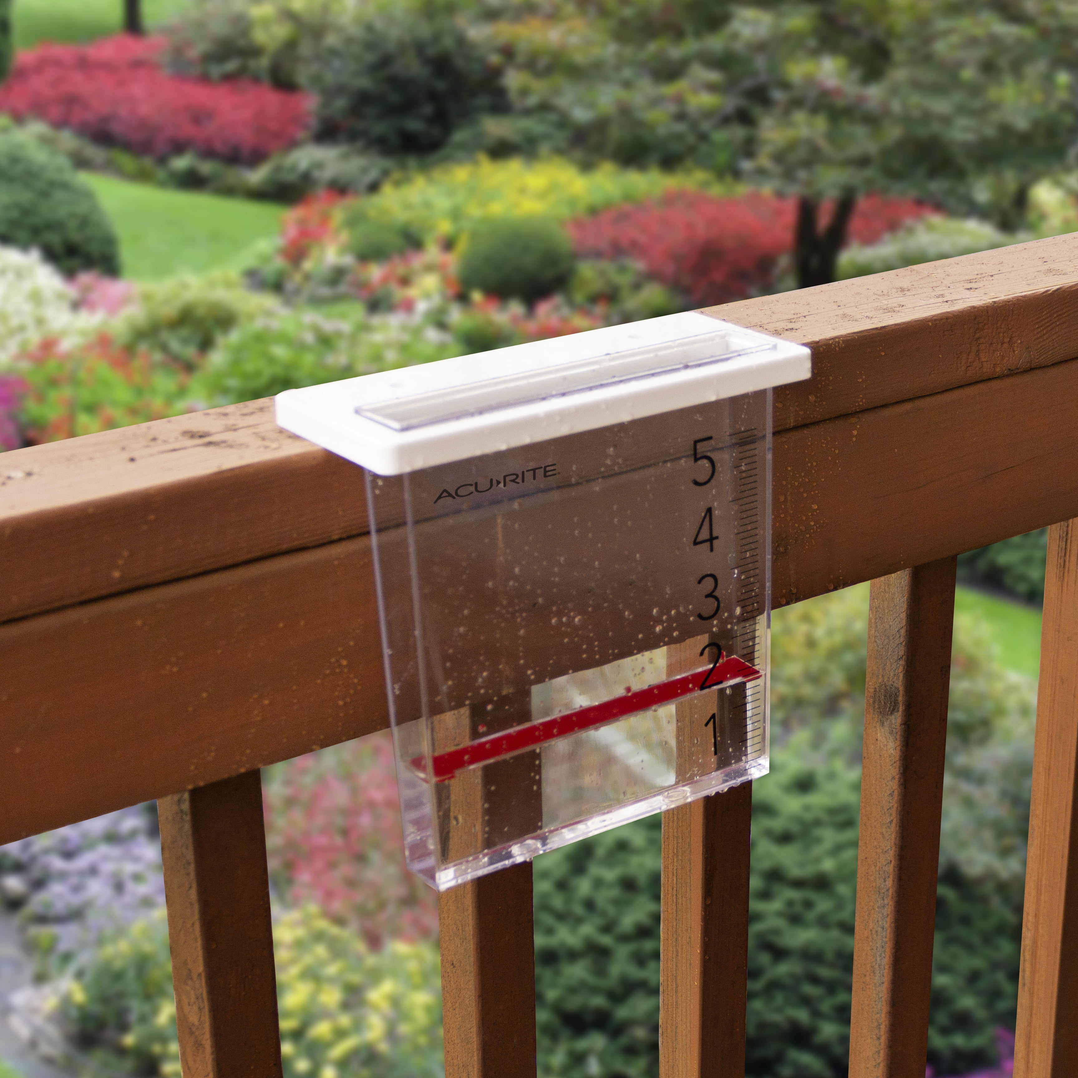 AcuRite Clear Waterfall Plastic Rain Gauge 1.5" x 8" x 9" (5-inch Capacity)
