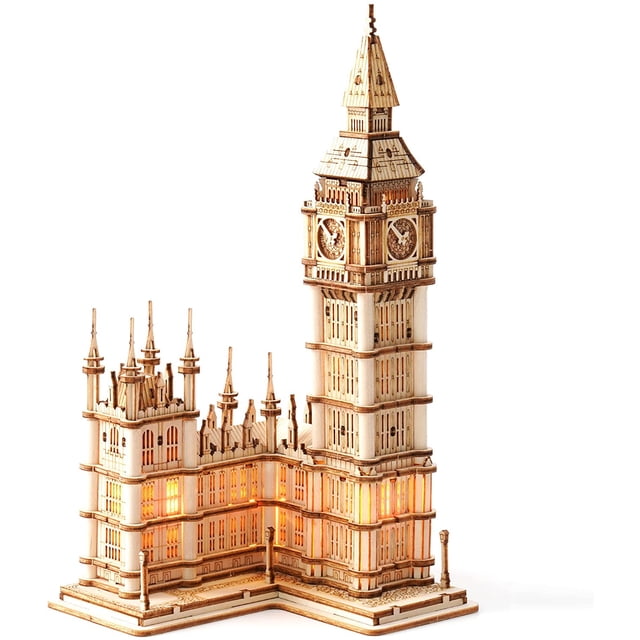 Rolife 3D Puzzle Big Ben With Lights London Architecture modelos de madera para adolescentes/adultos Rolife Transporte