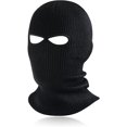 thumbnail image 1 of Polaina de cuello de esquí de cubierta completa de punto de 2 agujeros, gorro de punto cálido de pasamontañas de invierno para deportes al aire libre, 1 of 5