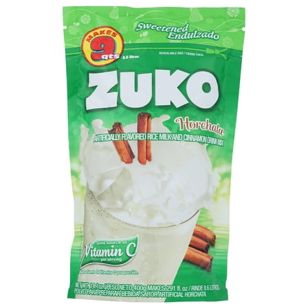 Pack of 12, Zuko Horchata Flavored Rice Milk and Cinnamon Drink Mix, 14.1 oz