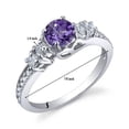 thumbnail image 3 of PEORA Amethyst Solstice Ring for Women 925 Sterling Silver, Natural Gemstone, 0.50 Carat Round Shape, Comfort Fit, Size 6, Engagement, Promise, Statement Ring, Jewelry Gift, w/Jewelry Box, 3 of 4