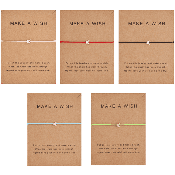 Emesly Friendship Charm Adjustable Bracelets with Message Card (Set of 5)