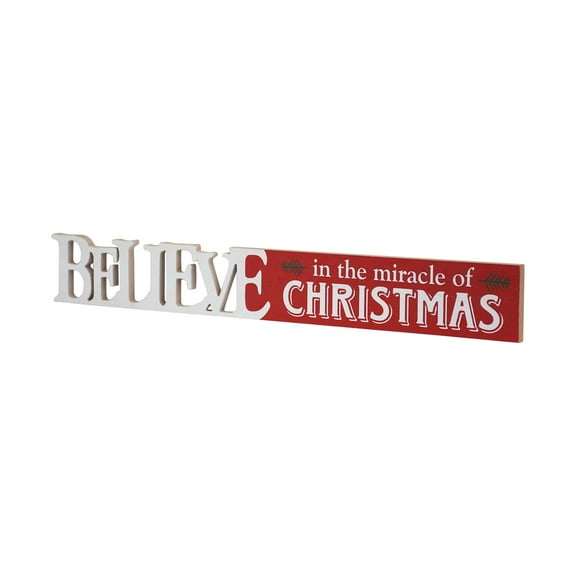 Parisloft Believe in the Miracle of Christmas Wood Wall Plaque