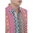 thumbnail image 3 of LA LEELA Men's Hawaiian Summer Holiday Beach Shirts S Geometric Multicolor Vacation Party, 3 of 6
