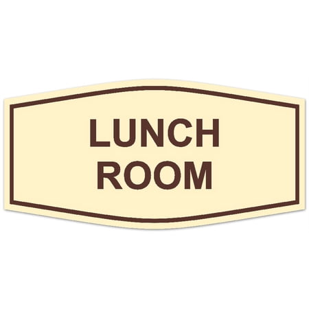 Signs ByLITA Fancy Lunch Room Sign - Laser-Engraved Lettering | Durable ABS Plastic | Vibrant Colors | Powerful Foam Tape (Ivory/Dark Brown) - Large