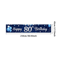 thumbnail image 3 of Blue Themed Happy 80th Birthday Backdrop Banner with Balloon Star Firework Elements Birthday Party Decorations Photography Props Party Supplies Background Decor, 3 of 8
