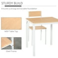 thumbnail image 4 of HOMCOM 3-Piece Wooden Square Dining Table Set for 2 with 1 Table and 2 Chairs, White, 4 of 10