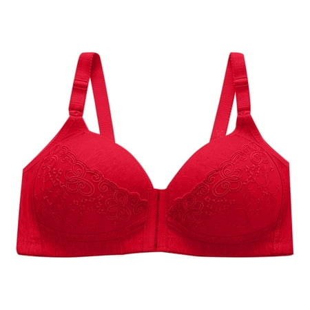 

solacol Ladies Comfortable Breathable Front Buckle Vest Style Gathers Breastfeeding Pregnant Bra Woman Underwear