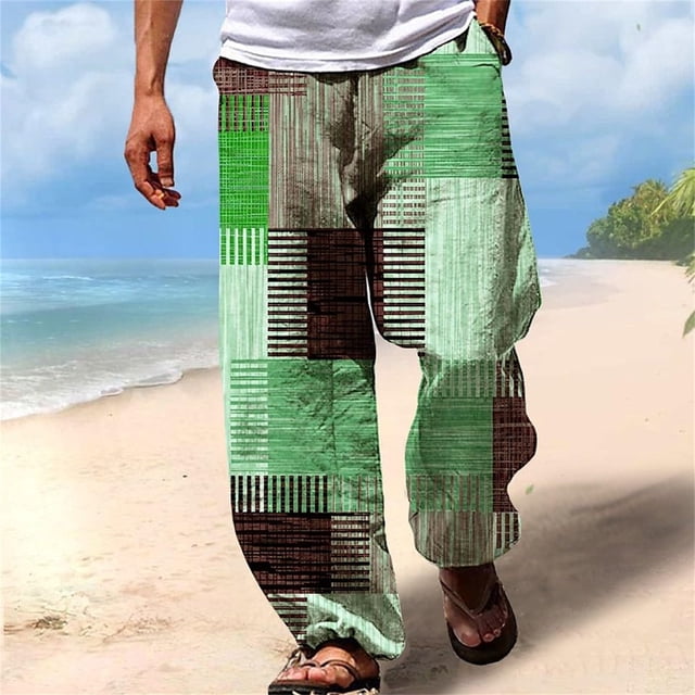 Printed Casual Trousers for Everyday Outdoor Wear Relaxed Fit Breathable Summer Style with Patterns