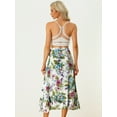 thumbnail image 4 of Falda Allegra K Midi con Volantes y Estampado Floral Bohemio Blanco L, 4 of 5