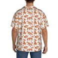 thumbnail image 3 of Lsque Beautiful Fox1 print Men's Cuban Collar Short Sleeve Shirt Summer Beachwear Casual Button Down Fashionable Vacation Leisure Shirt-Medium, 3 of 7