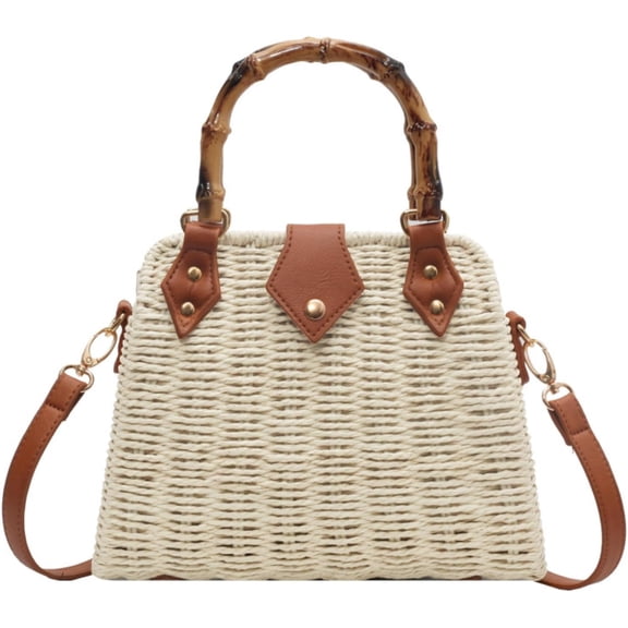 CoCoMangos Straw Crossbody Bags for Women Beach Handbags Wicker Summer Purse Woven Island Beach Bags Natural Bag