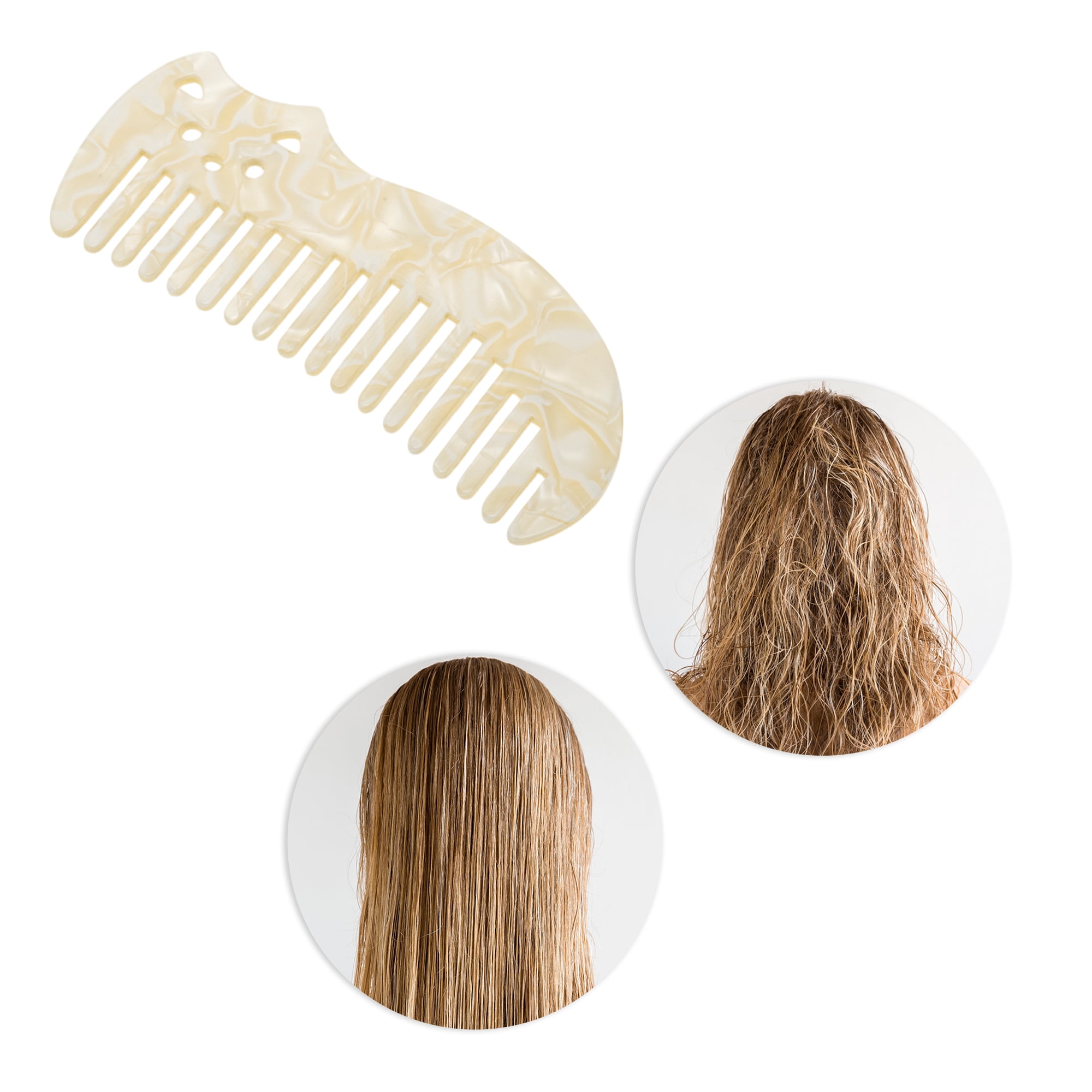 Unique Bargains 1 Pc Cute Cat Marble Hair Comb suitable for All Hair Types Styles Beige