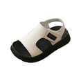 thumbnail image 2 of TISHITA Sandales pour Enfants Semelle Souple Réglable Confort Imperméable Sandale de Plage Été Blanc 24, 2 of 8