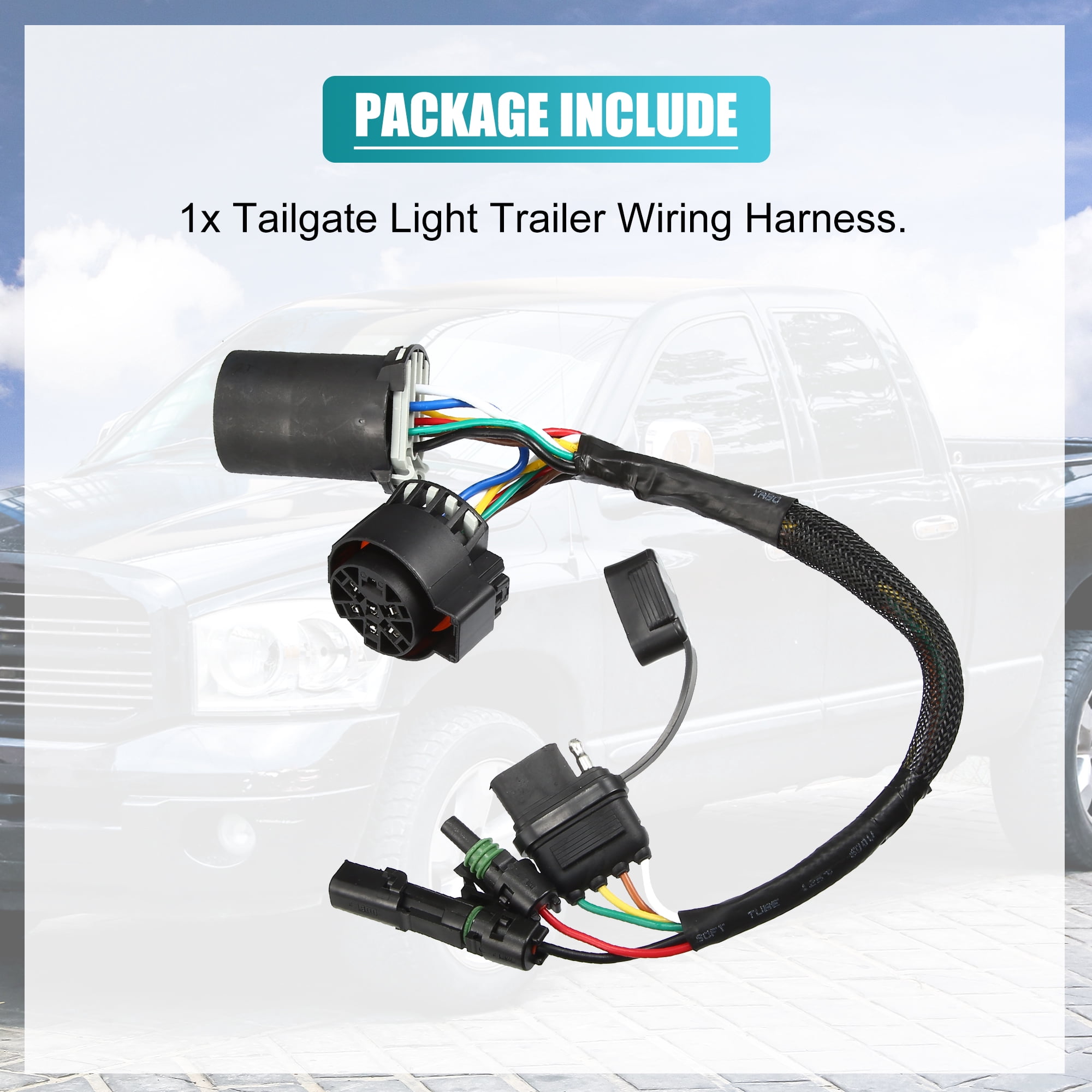 Unique Bargains 7 Pin to 4 Way Trailer Harness for Jeep Wrangler JK 2009-2019
