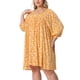 thumbnail image 4 of Vestido de Verano de Talla Grande para Mujeres, Vestido Midi Flowy con Escote en V y Cordón 1X Naranja, 4 of 6