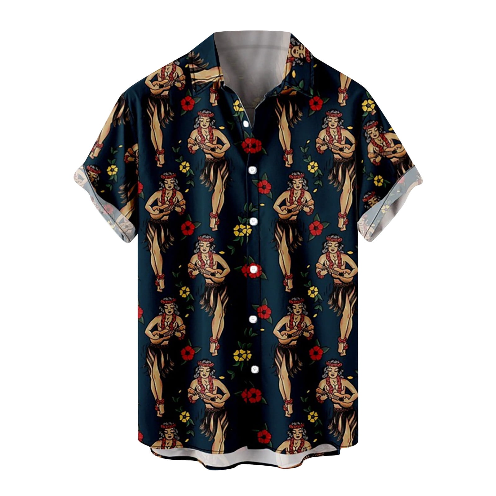 ZCFZJW Rollbacks Hawaiian Bowling Shirts for Men Short Sleeve Button Down  Shirt Casual Tropical Print Beach Summer Holiday Gifts T Shirts with Pocket  Z06-Navy XL 