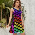 thumbnail image 5 of Rainbow Dog Paw Women's Tank Dress V Neck Sleeveless Summer Sundress, 5 of 7