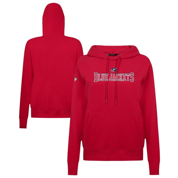 Women's Levelwear Red Columbus Blue Jackets Adorn Journey Pullover Hoodie