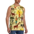 thumbnail image 2 of Fotbe Ethnic African Men's Camiseta sin Mangas Estampada para Hombres, Playera Casual para Gimnasio, Entrenamiento, Playa-3X-Large, 2 of 7