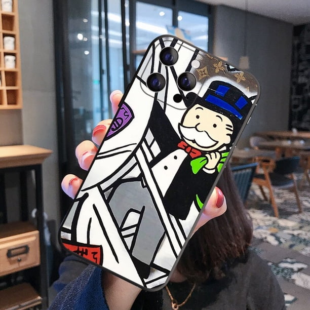 Funda de teléfono de TPU de silicona suave para iPhone, carcasa de tendencia de dibujos animados de dólar, Anton Monopoly, 11, 12, 13, 14 Pro Max, X, XR, XSMax, 8, 14 Plus, 12Mini Fivean unisex