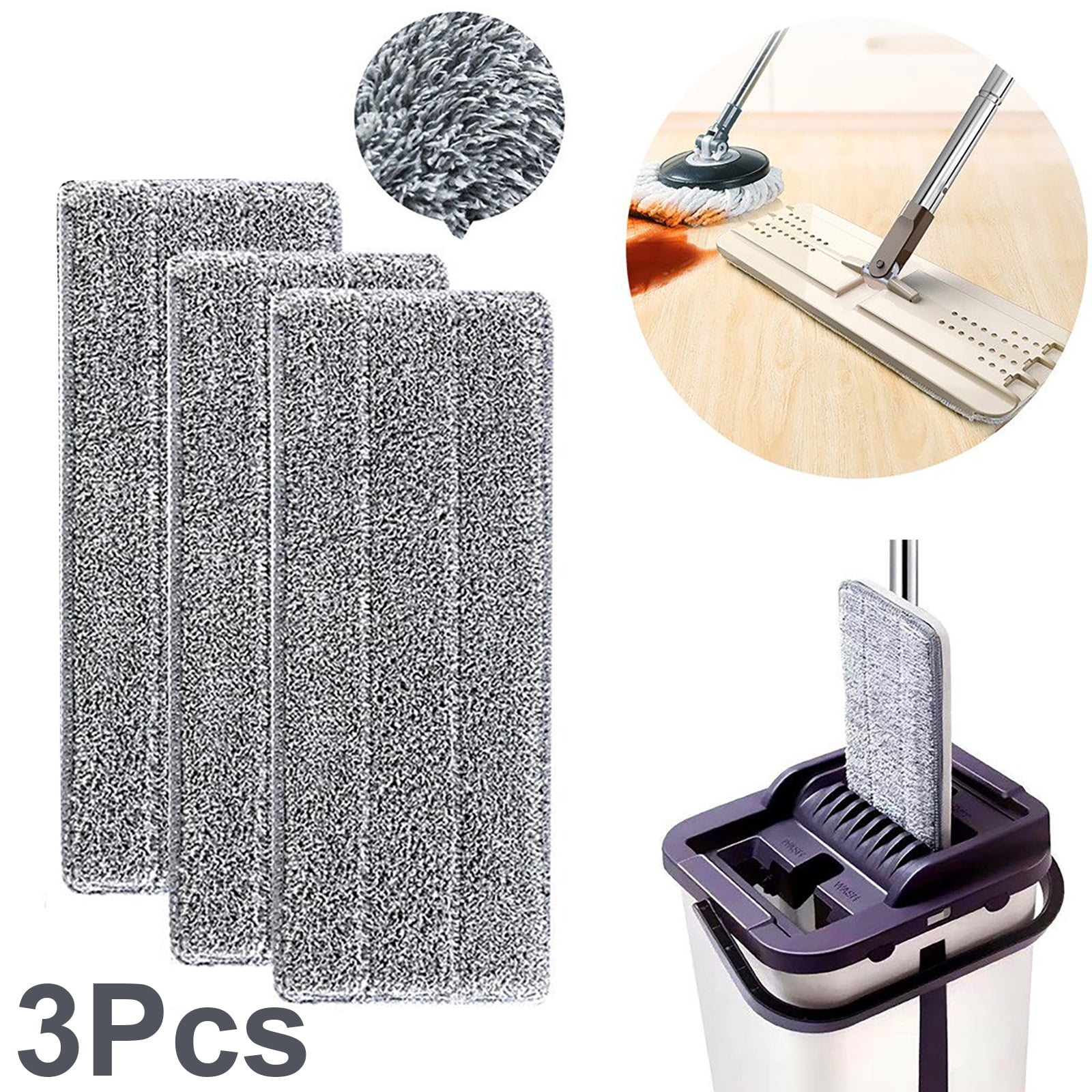 2pcs Mop Textile Fiber 30*20cm For CLEANmaxx Machine Washable Strong Absorption 